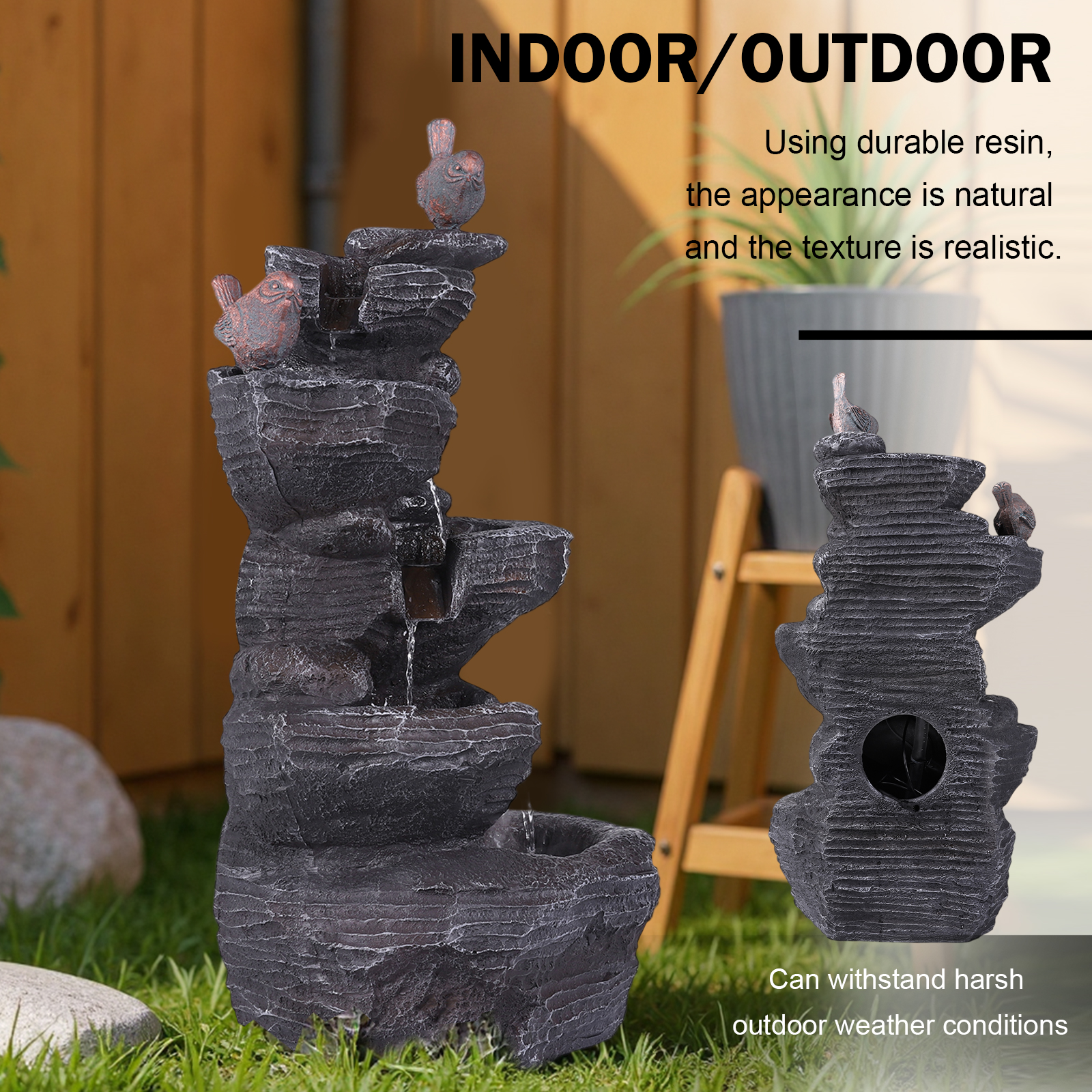 27in H 5-Tier Cascading Rock W - Resin Art Light 리뷰 및 가격