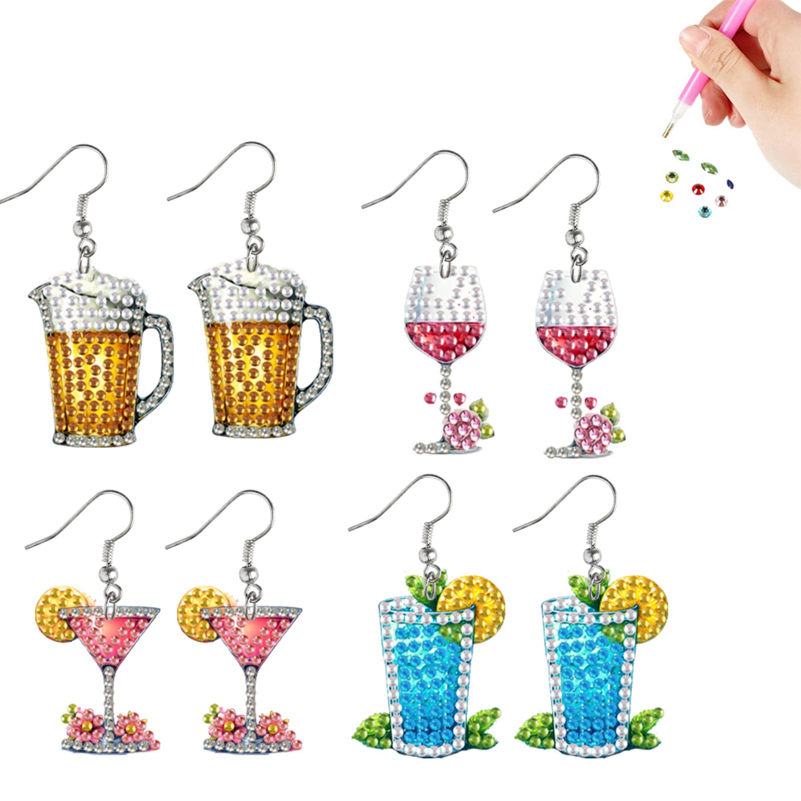 4 Pairs Double Sided DIY Diamo - Resin Art Earrings Kit 리뷰 및 가격